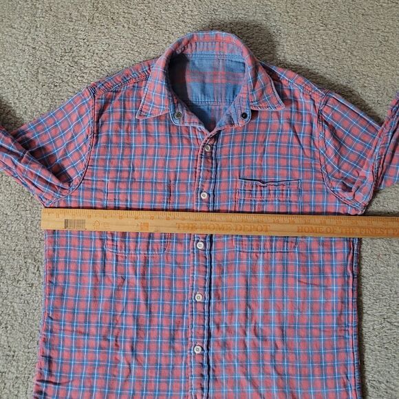 Faherty Shirt Mens S Plaid Reversible Flannel LS Button Up Preppy Hiking Camping - Picture 14 of 16